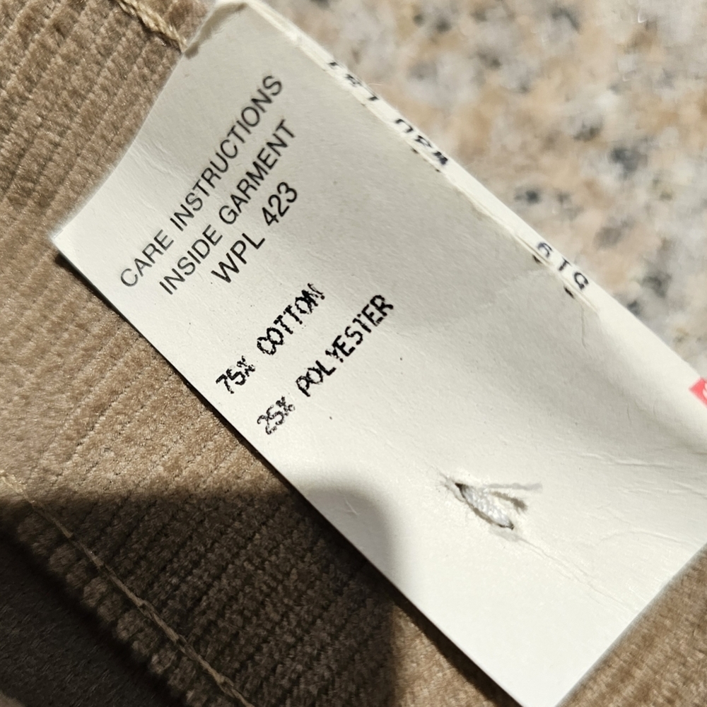 Vintage LEVIS 519 Corduroy Tan Straight Leg Pants 30X31 NWT - Picture 11 of 12